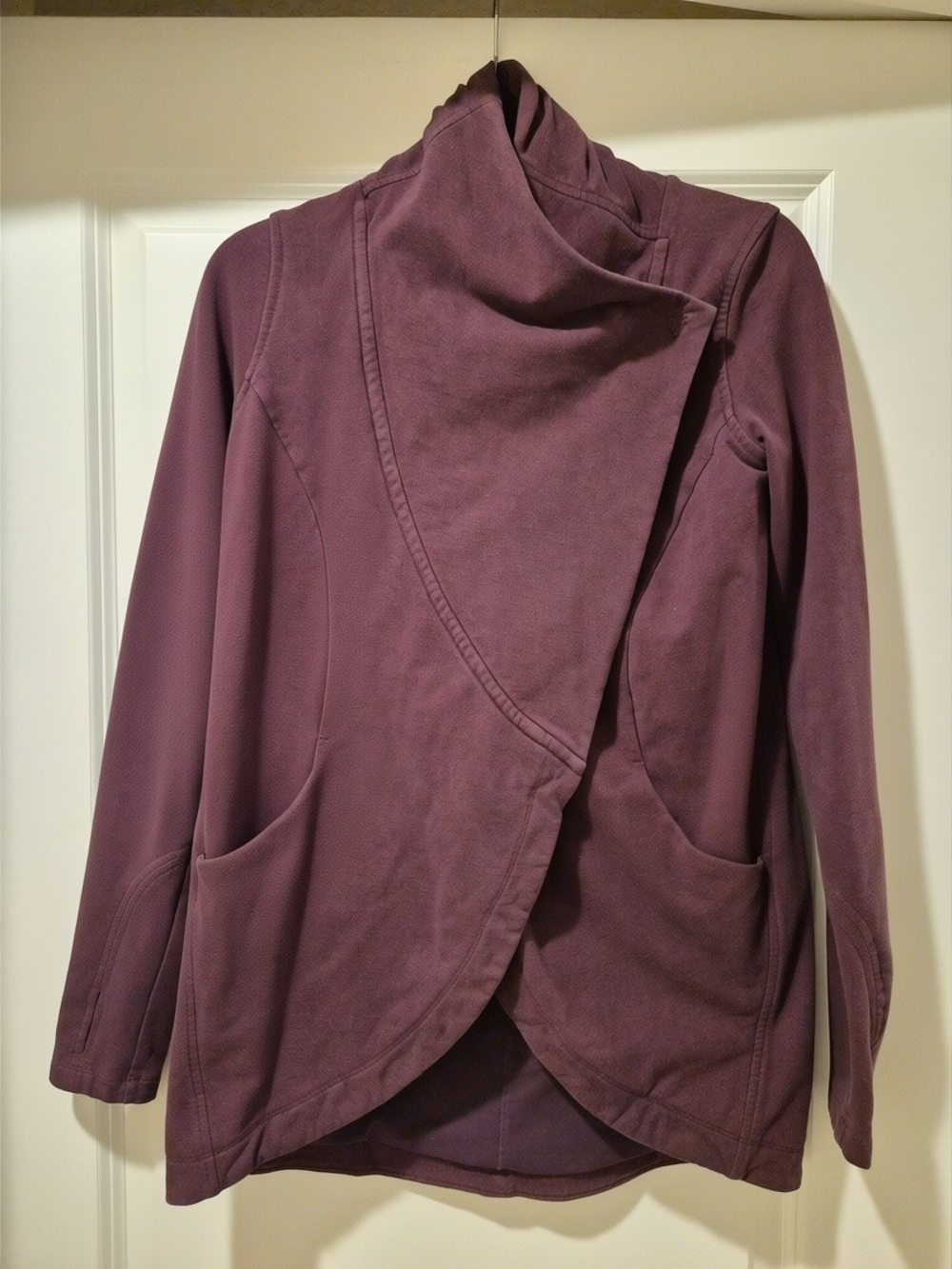 lululemon athletica Draped Hooded Trench Coat in Plum